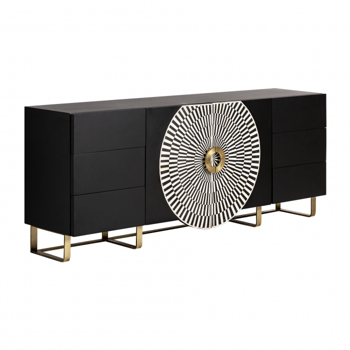 Comoda Art Deco MDF negru alb auriu|Comode luxoase [3]