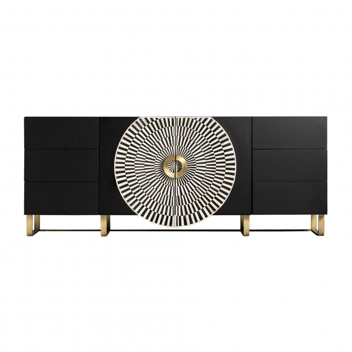 Comoda Art Deco MDF negru alb auriu|Comode luxoase [1]