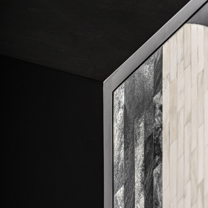 Comoda contemporana MDF negru alb auriu|Comode luxoase [7]