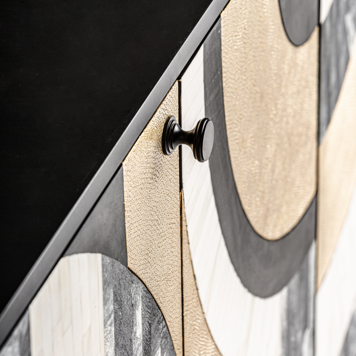 Comoda contemporana MDF negru alb auriu|Comode luxoase [6]