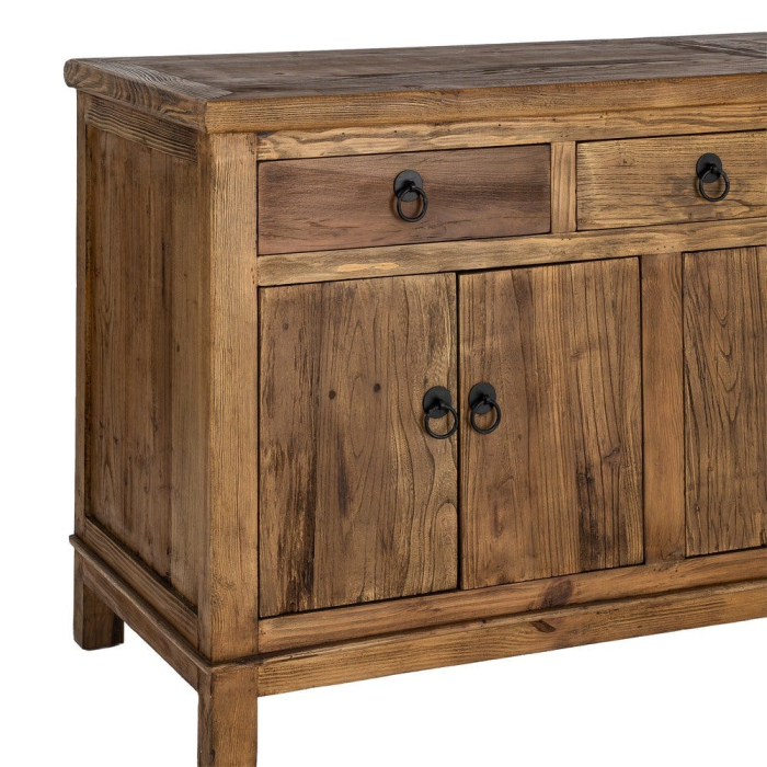 Bufet din lemn reciclat maro cu 4 sertare si 6 usi 190x50x80 cm [10]