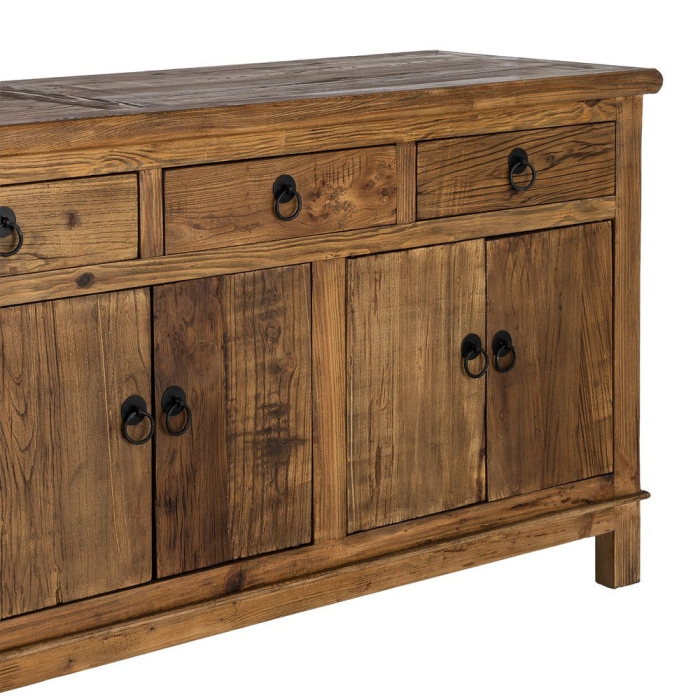 Bufet din lemn reciclat maro cu 4 sertare si 6 usi 190x50x80 cm [5]