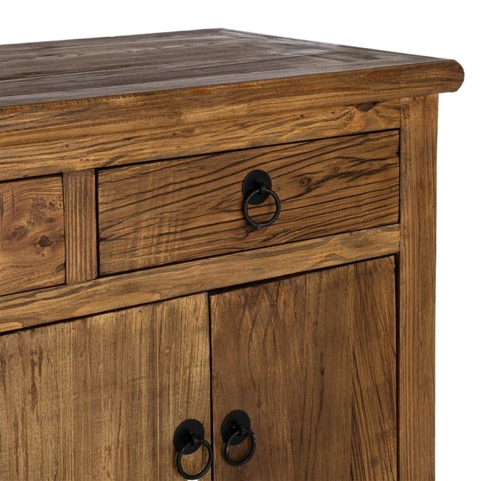 Bufet din lemn reciclat maro cu 4 sertare si 6 usi 190x50x80 cm [11]