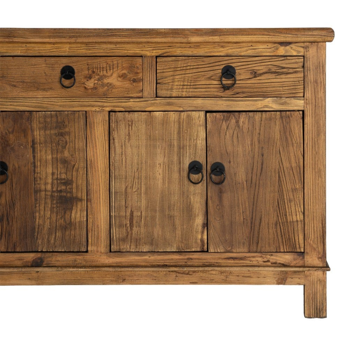 Bufet din lemn reciclat maro cu 4 sertare si 6 usi 190x50x80 cm [12]
