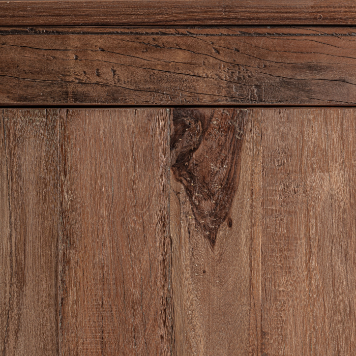 Bufet lemn recuperat maro 4 uși detalii metalice [5]