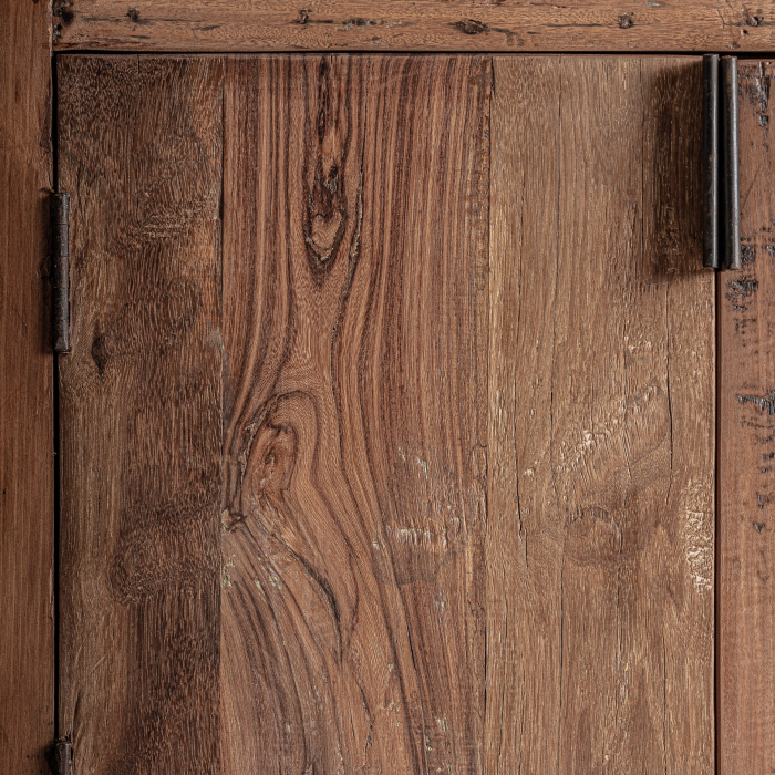 Bufet din lemn recuperat cu 6 uși 3 sertare și detalii metalice [7]