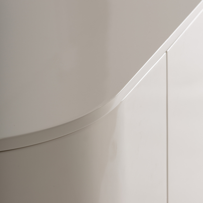 Bufet din MDF alb cald cu forme rotunjite și design fluid [4]