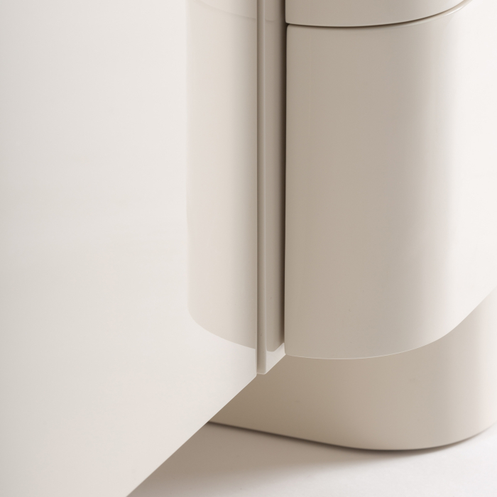 Bufet din MDF alb cald cu forme rotunjite și design fluid [5]