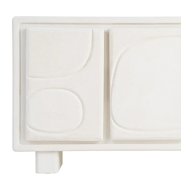 Bufet din MDF alb cu fronturi geometrice decorative [9]