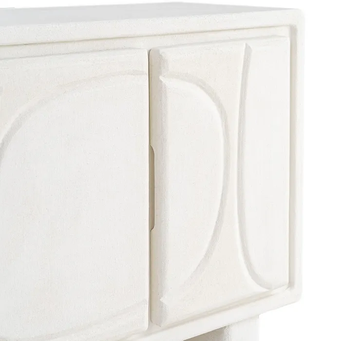 Bufet din MDF alb cu fronturi geometrice decorative [7]