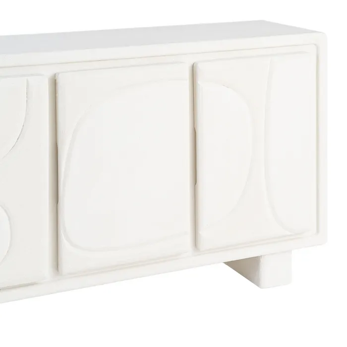 Bufet din MDF alb cu fronturi geometrice decorative [5]