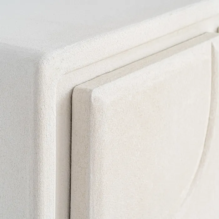 Bufet din MDF alb cu fronturi geometrice decorative [10]