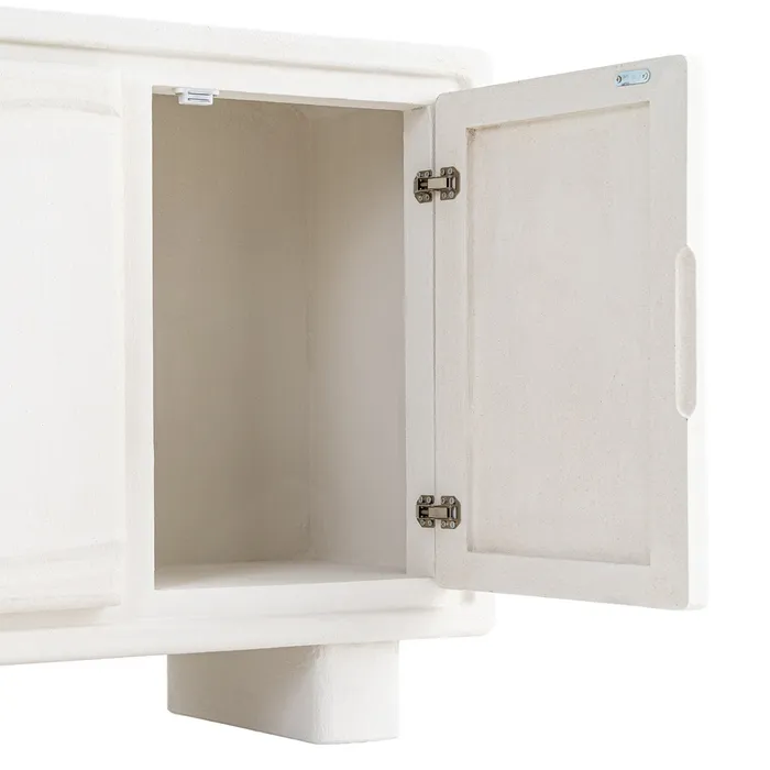Bufet din MDF alb cu fronturi geometrice decorative [6]