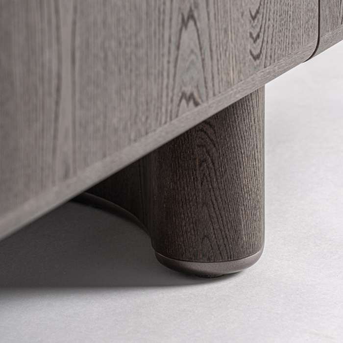 Bufet din MDF maro cu forme rotunjite și design minimalist [6]