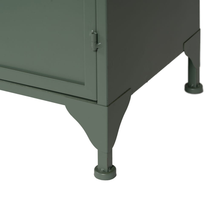 Bufet Green din metal și sticlă verde cu trei uși tip vestiar și picioare scurte [11]