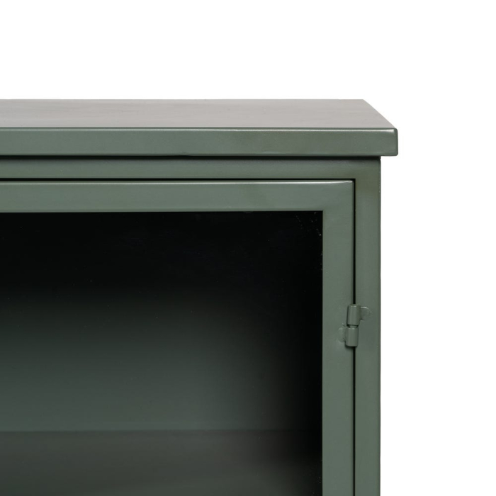 Bufet Green din metal și sticlă verde cu trei uși tip vestiar și picioare scurte [9]