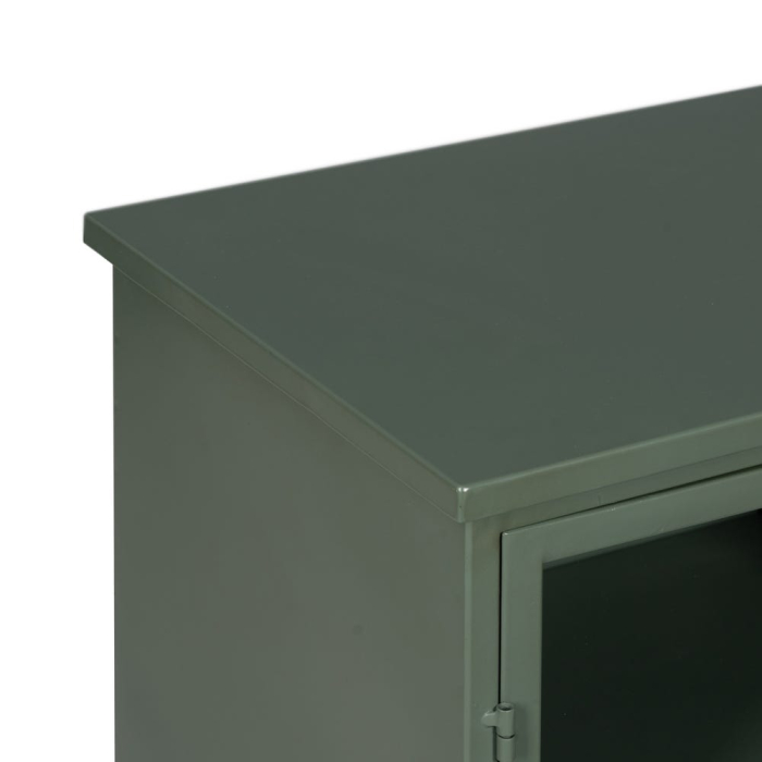 Bufet Green din metal și sticlă verde cu trei uși tip vestiar și picioare scurte [5]