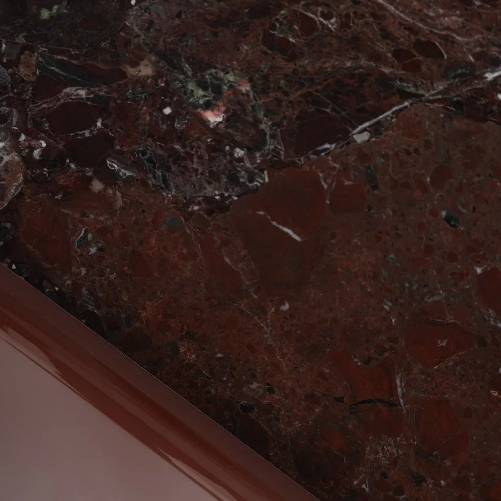 Bufet modern lacuit grena cu blat din marmură naturală pentru interior contemporan [3]