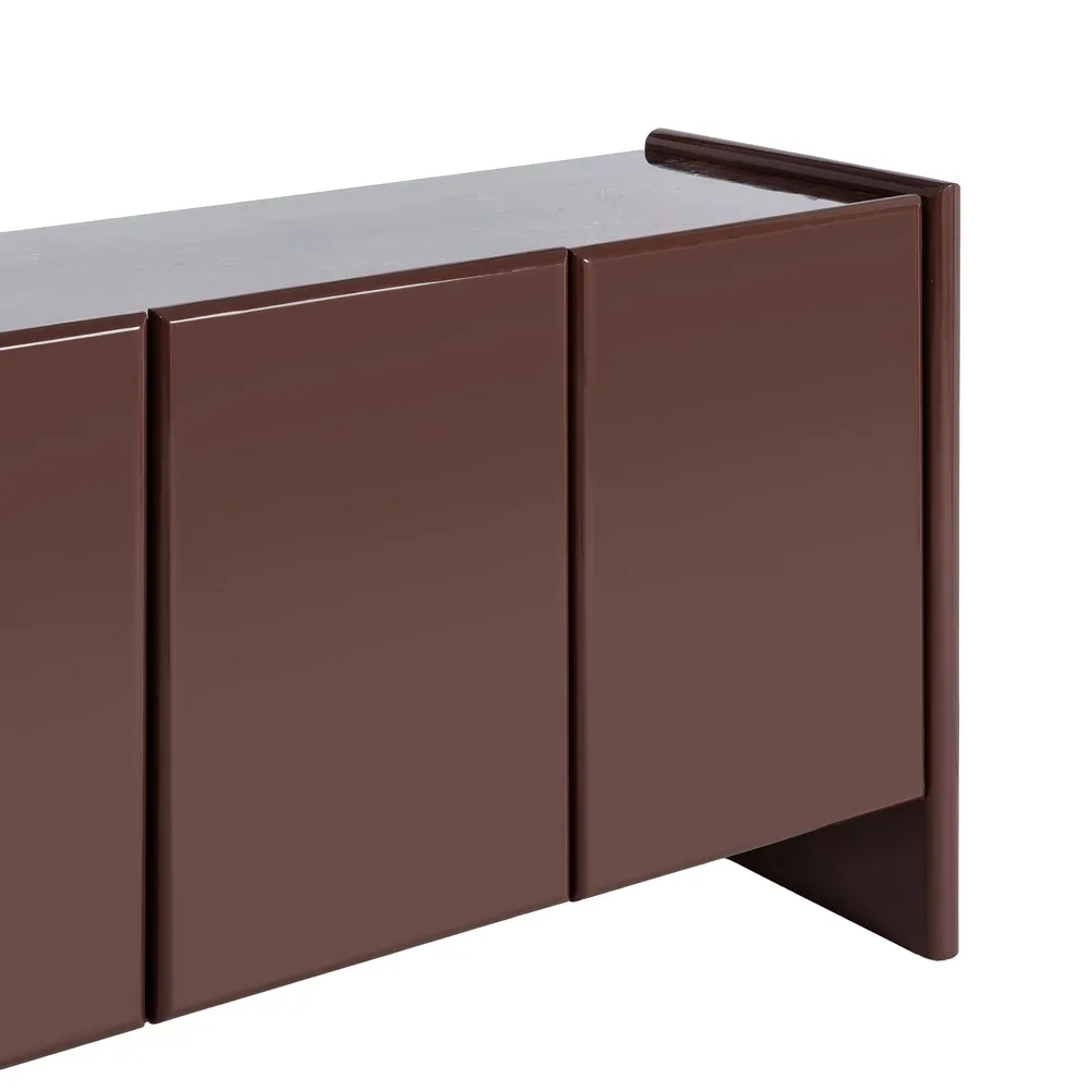 Bufet modern lacuit grena cu blat din marmură naturală pentru interior contemporan [7]