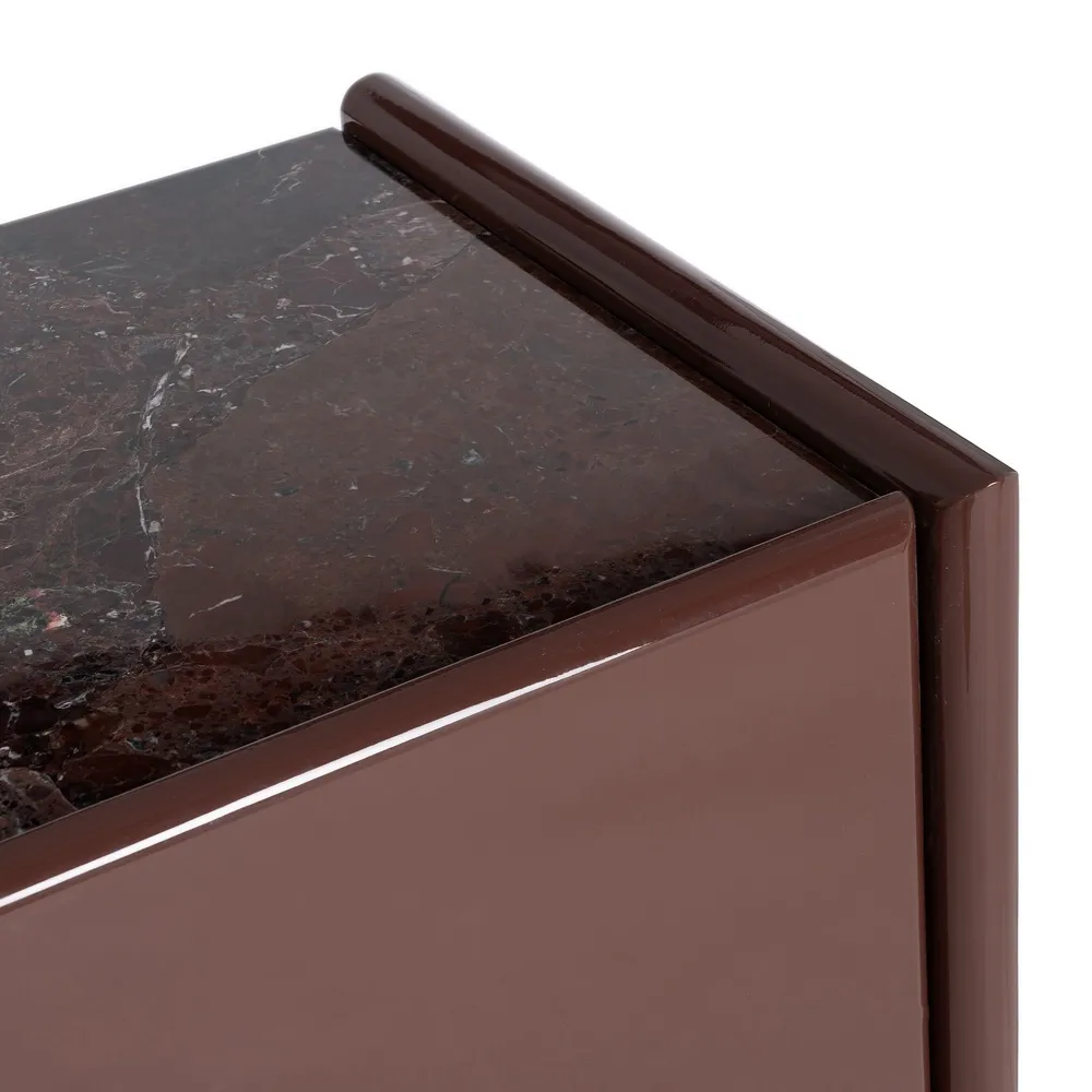 Bufet modern lacuit grena cu blat din marmură naturală pentru interior contemporan [5]