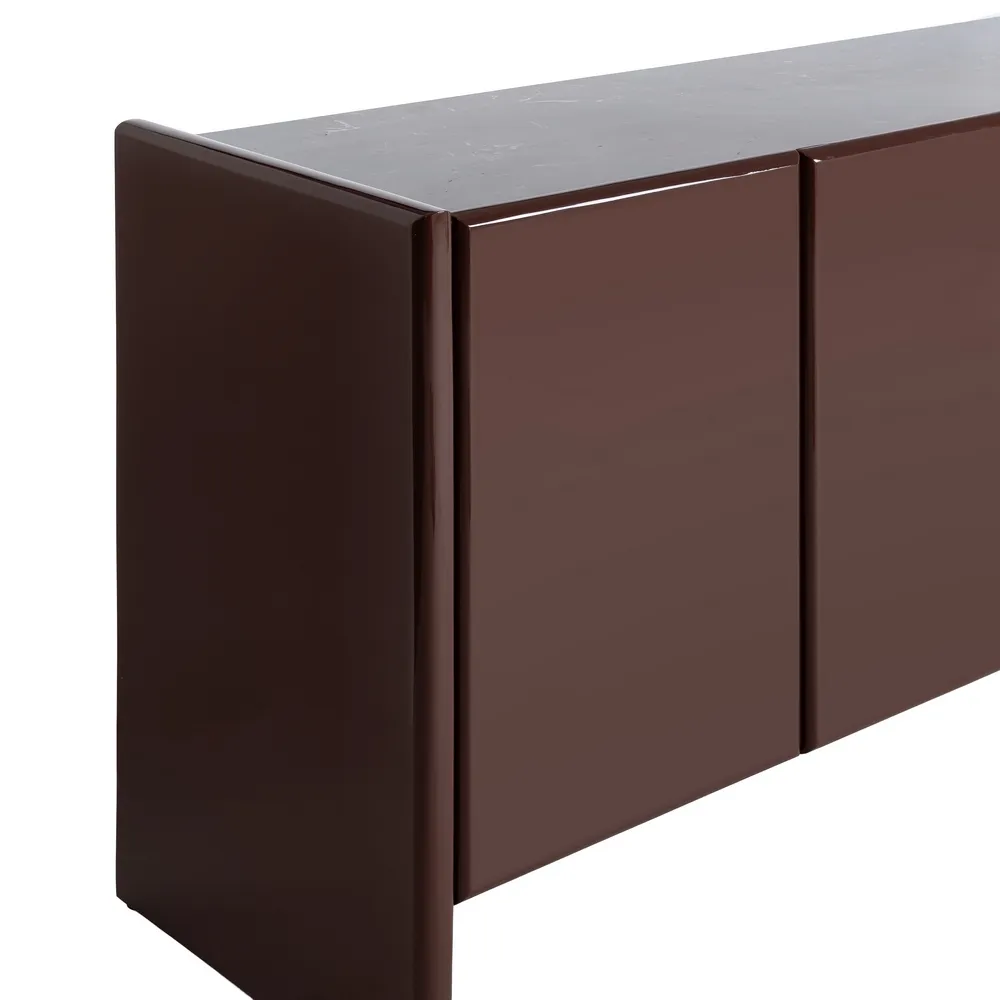 Bufet modern lacuit grena cu blat din marmură naturală pentru interior contemporan [12]