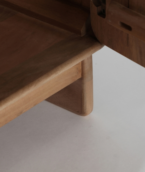 Bufet sideboard din lemn de mango maro deschis – bufet minimalist cu 4 uși și spațiu generos [4]