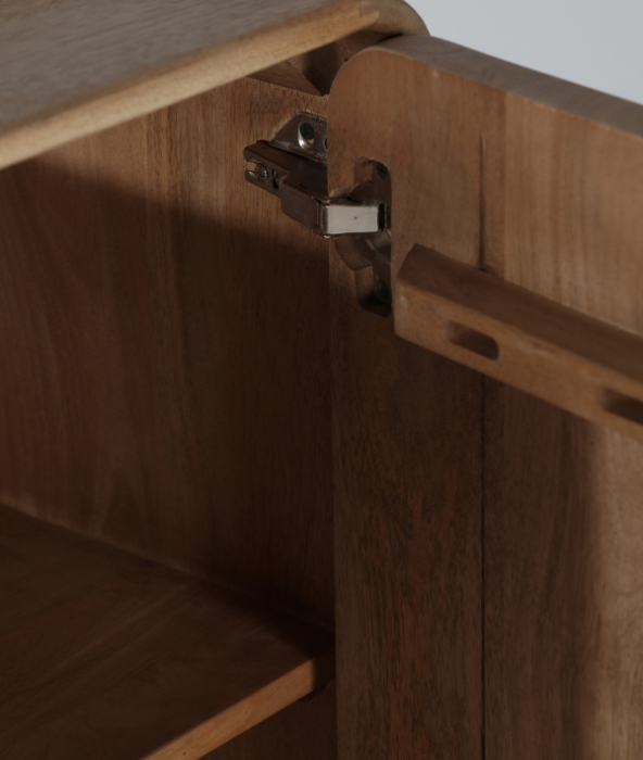 Bufet sideboard din lemn de mango maro deschis – bufet minimalist cu 4 uși și spațiu generos [7]