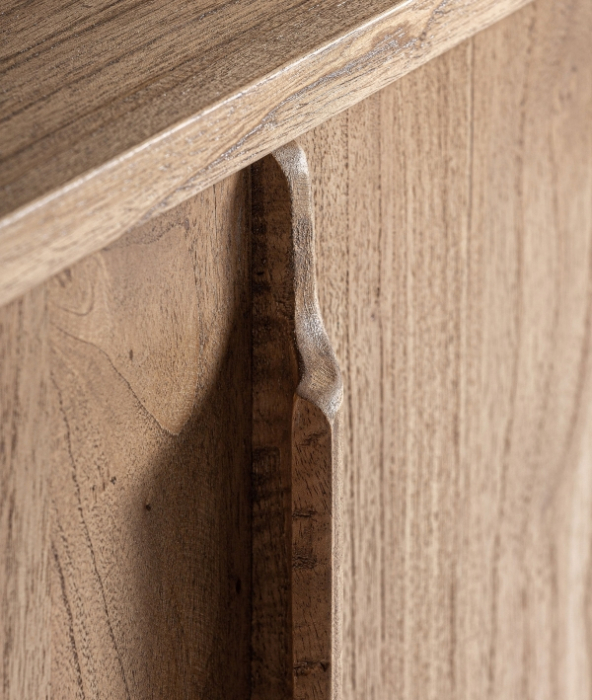 Bufet sideboard din lemn de mindi maro – sideboard nordic cu 4 uși și compartimente practice [7]