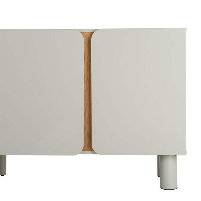 Bufet taupe MDF picioare stejar [9]