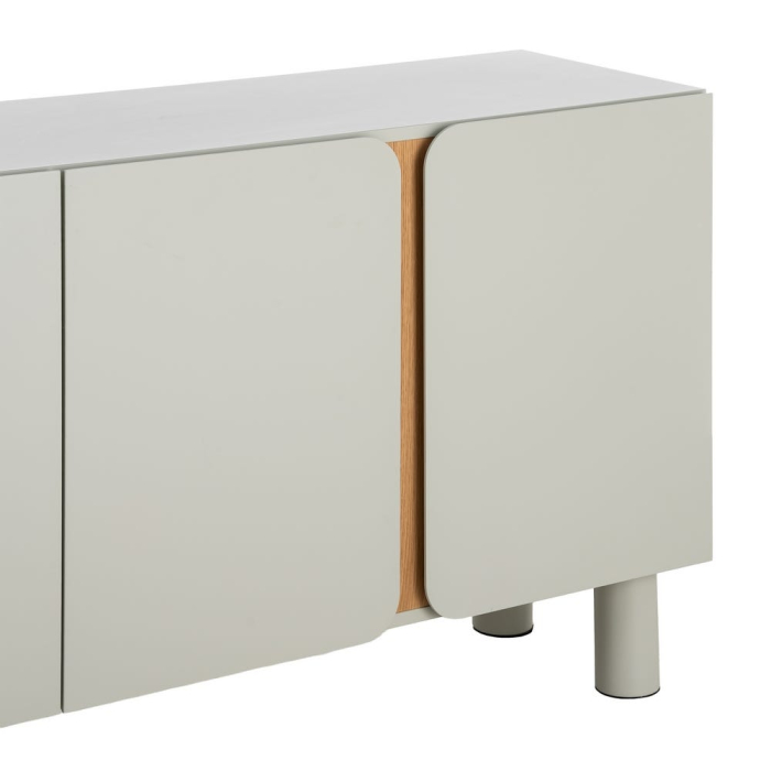 Bufet taupe MDF picioare stejar [4]