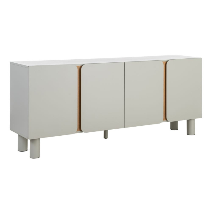Bufet taupe MDF picioare stejar [2]