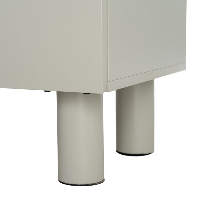 Bufet taupe MDF picioare stejar [11]