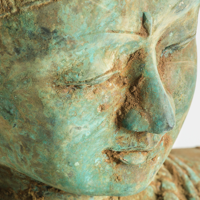 Bust balinez bronz verde|Sculpturi orientale decorative [3]