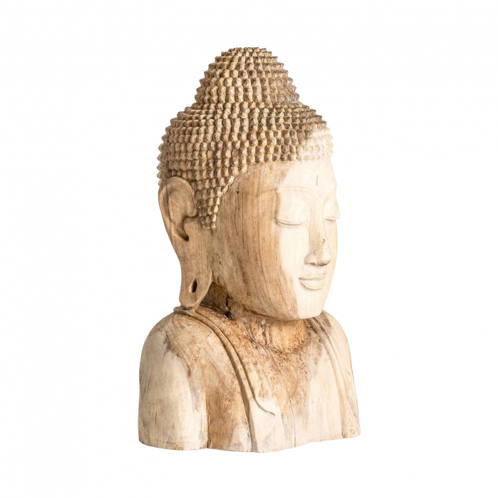 Bust Buddha lemn suar maiestuos|Sculpturi etnice [2]