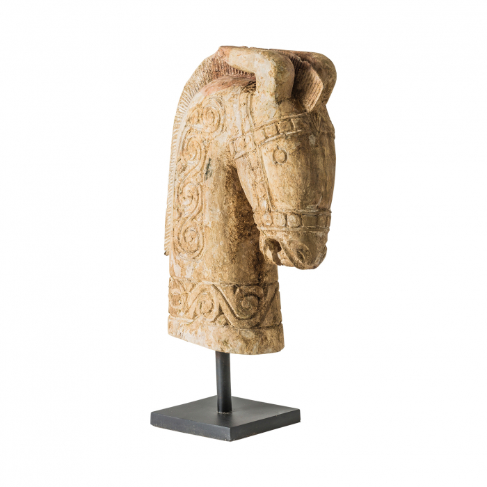 Bust cal etnic lemn salcam maro|Statuete decorative nobile [1]