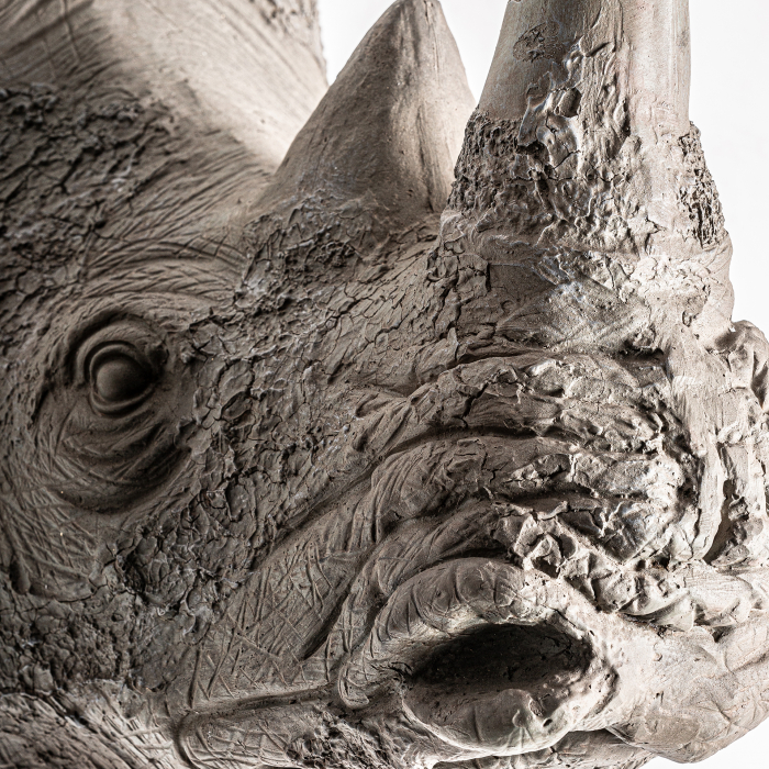 Bust rinocer scandinav gri|Sculpturi animale moderne [3]