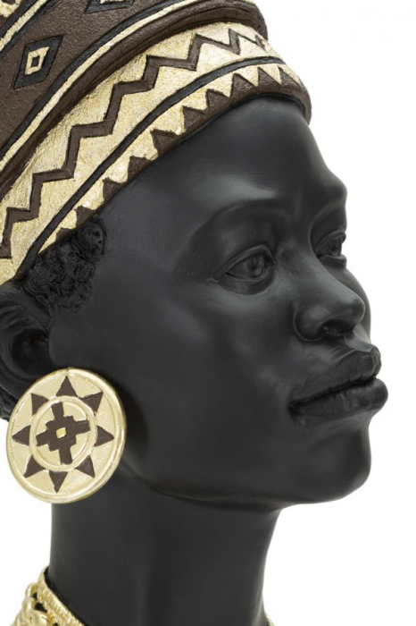 Bust Femeie Masai, rasina, negru auriu [8]