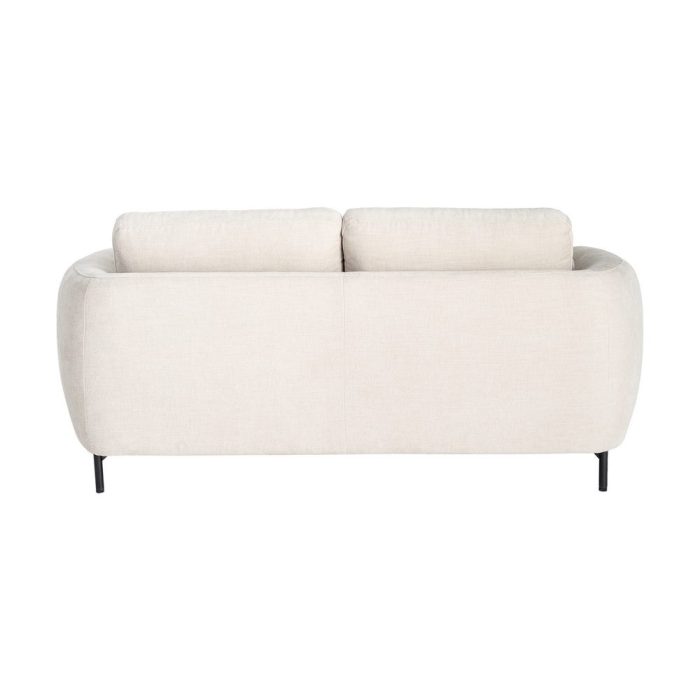 Canapea 2 locuri crem din stofă cu picioare metalice [4]