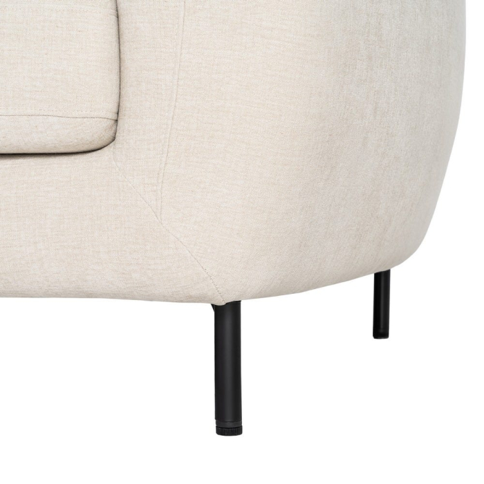 Canapea 2 locuri crem din stofă cu picioare metalice [10]