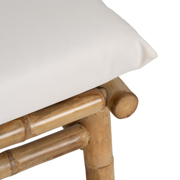 Canapeaua 2 locuri din bambus maro deschis cu perne crem [9]