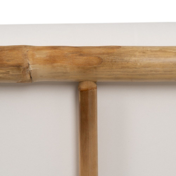 Canapeaua 2 locuri din bambus maro deschis cu perne crem [11]