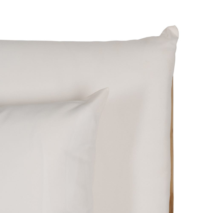 Canapeaua 2 locuri din bambus maro deschis cu perne crem [8]