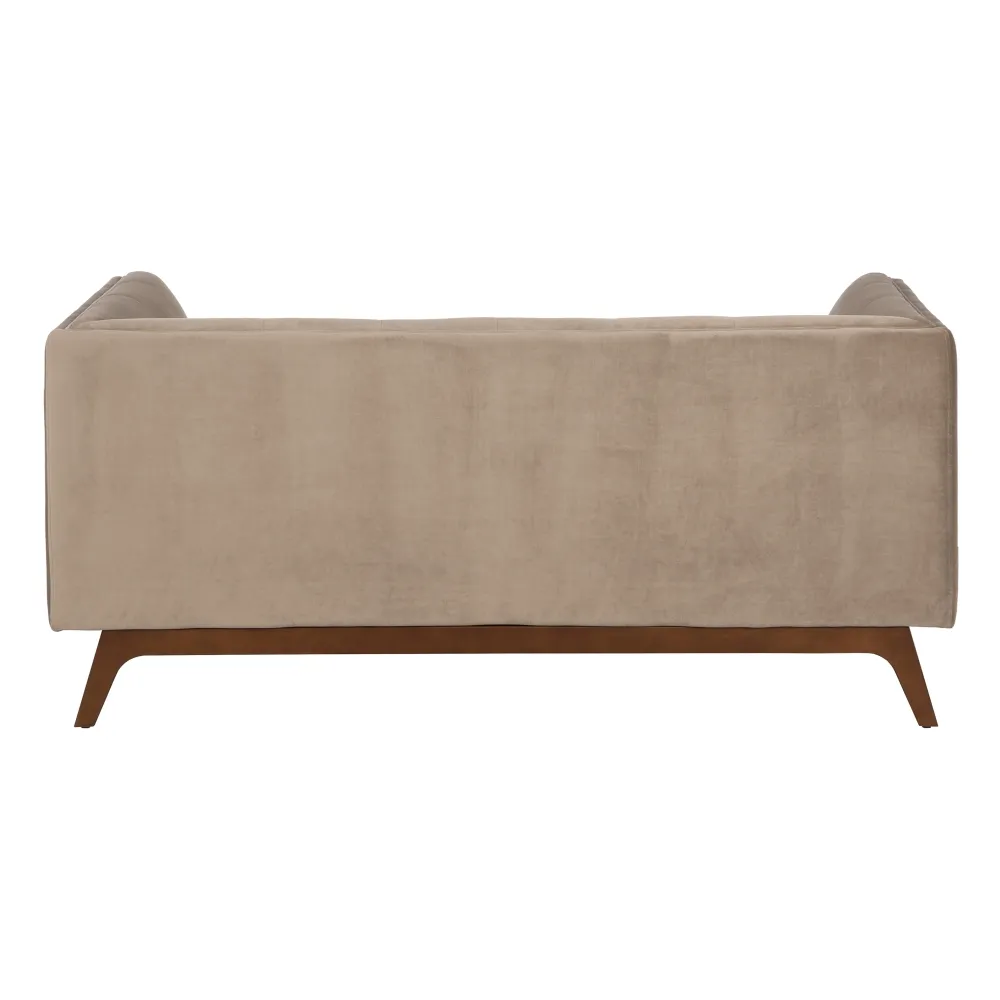 Canapea 2 Locuri Elegance Bej, Catifea Lemn - CreativDeco.ro [5]