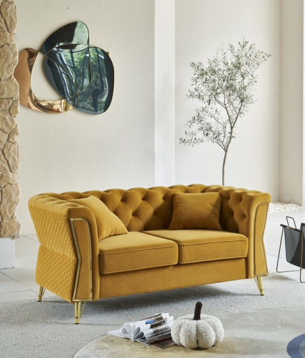 Canapea Galben Mustar 2 Locuri | Design Italian | CreativDeco [1]