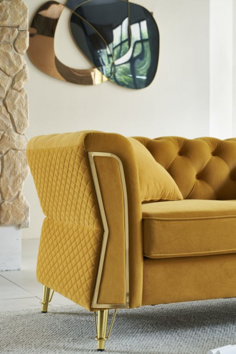 Canapea Galben Mustar 2 Locuri | Design Italian | CreativDeco [3]