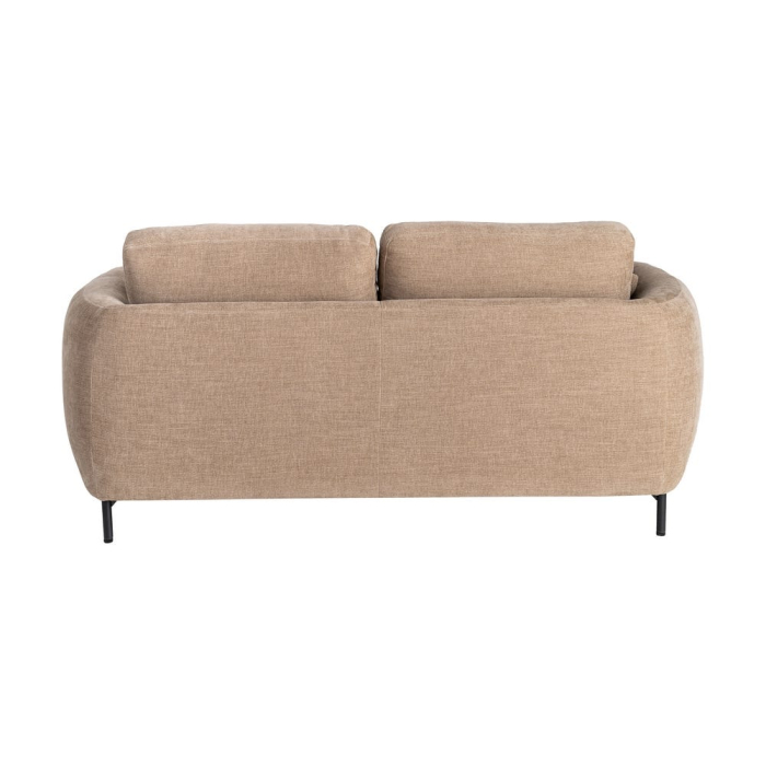 Canapea 2 locuri maro deschis din stofă cu picioare metalice [4]