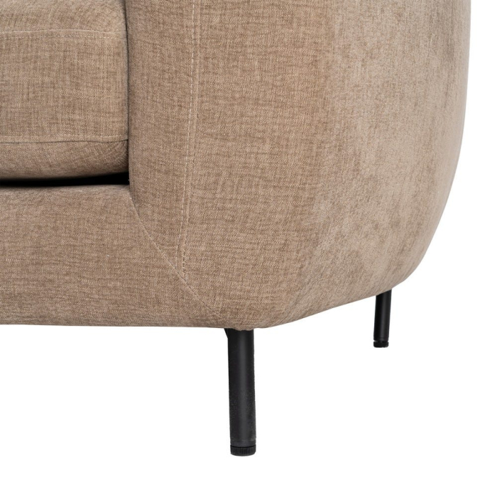 Canapea 2 locuri maro deschis din stofă cu picioare metalice [10]