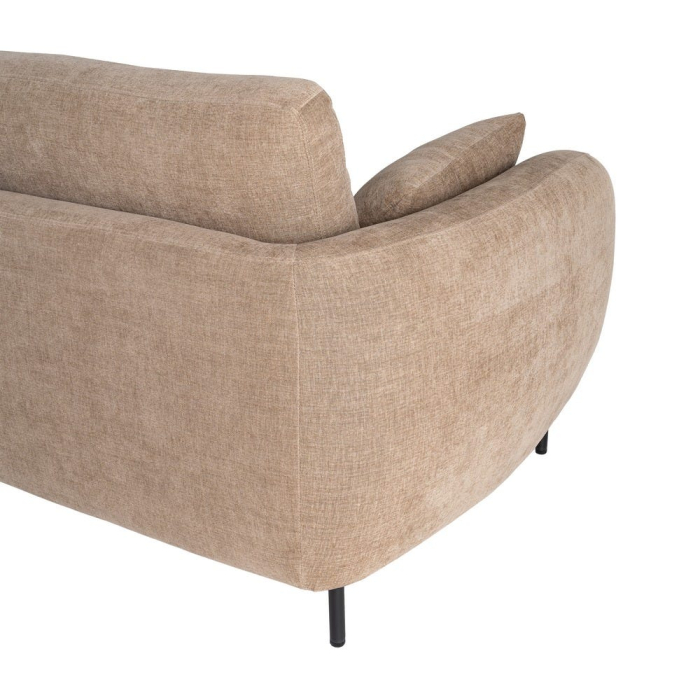 Canapea 2 locuri maro deschis din stofă cu picioare metalice [9]