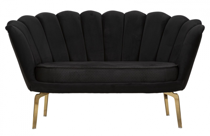 Canapea 2 locuri Viena Plus neagra, textil - creativdeco.ro [4]