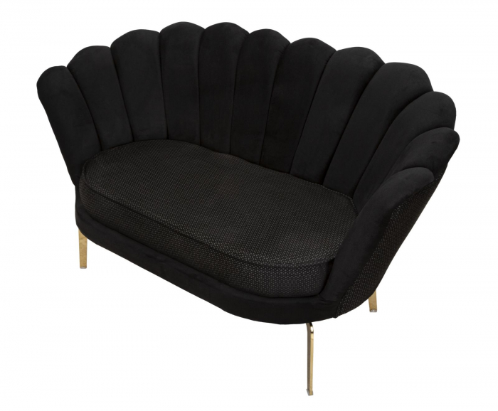 Canapea 2 locuri Viena Plus neagra, textil - creativdeco.ro [5]